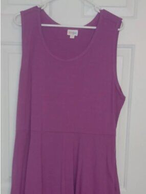 LulaRoe Sleeveless Tank Midi Dress Purple Sz 3XL with Pockets